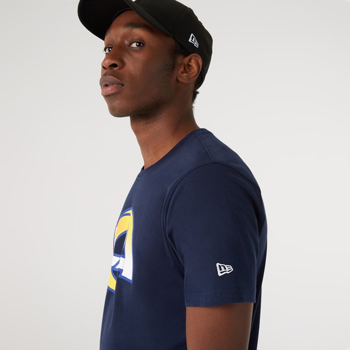 Los Angeles Rams Team Logo Miesten T-paita Sininen - New Era Vaatteet Outlet FI-906745